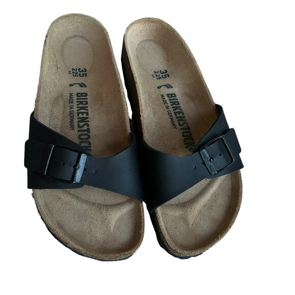Birkenstock Shoes - BIRKENSTOCK MADRID LEATHER SLIDE SANDALS WOMEN SIZE EU35/US 5.5-6